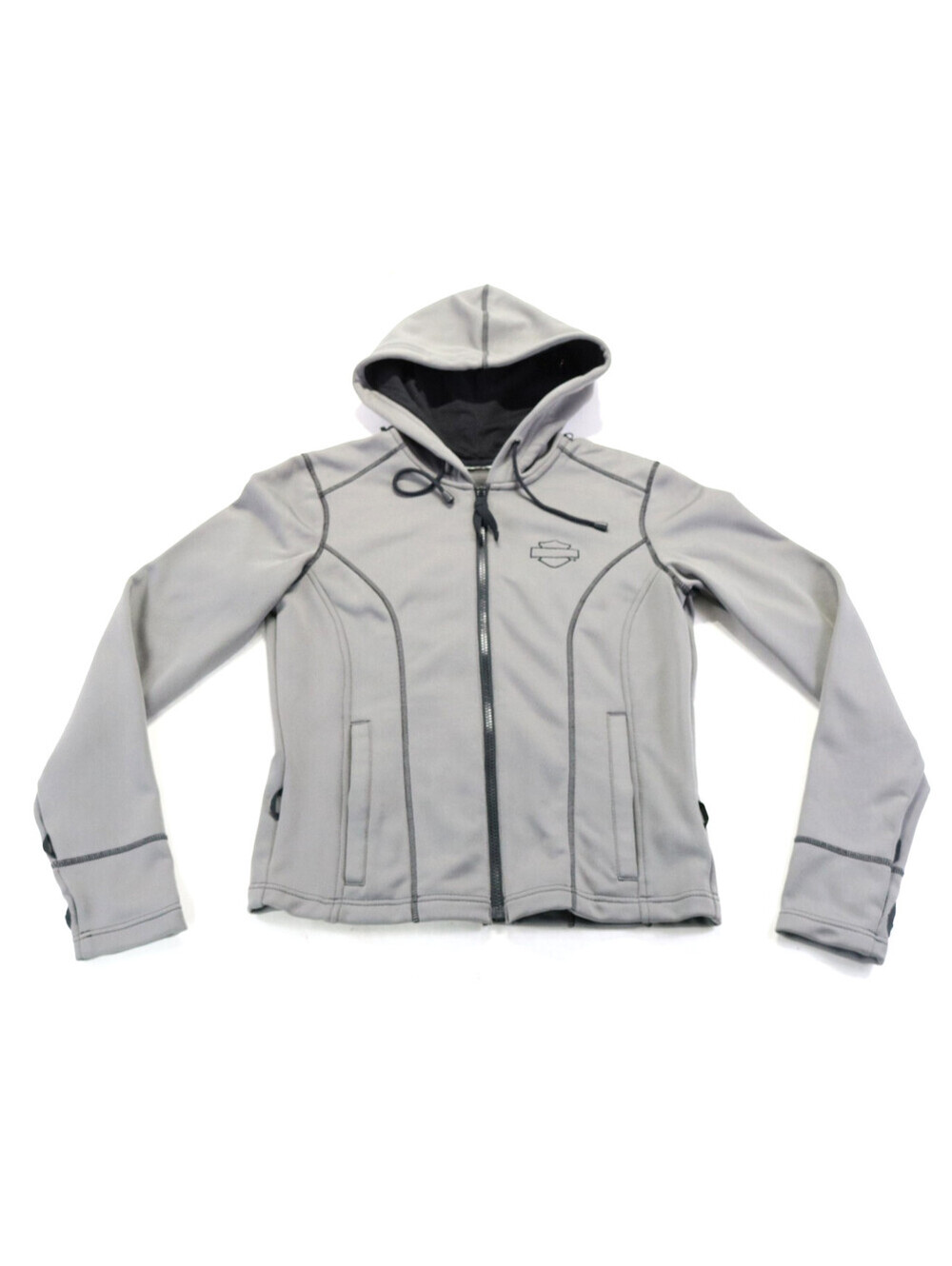 harley davidson removable hoodie liner jacket S gray hoodie Willie G. Miss bar